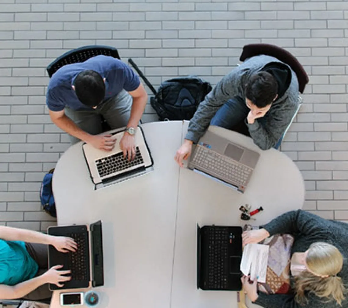 Students at computers